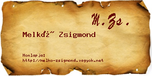 Melkó Zsigmond névjegykártya